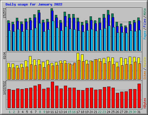 Daily usage for January 2022