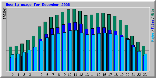 Hourly usage for December 2023